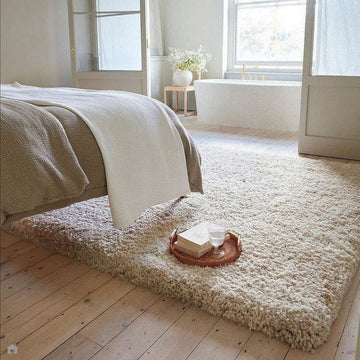 Barnaby Super Plush Heavyweight High-Density Luxury Hand-Woven Super Soft-Touch High-Pile Plain Polyester Shaggy Natural/Light Sand Rug-Asiatic Carpets-Rug Love - The Most Loved Rug Store